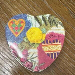 Brighton Heart Tin with Colorful Floral Accents